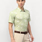 Jainish Green Men's Printed Lycra Half Sleevess Formal Shirts ( SF 778Pista ) | Swadesiicart