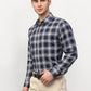 Jainish Navy Blue Men's Checked Formal Shirts ( SF 779Navy ) | Swadesiicart