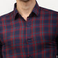 Jainish Red Men's Checked Formal Shirts ( SF 781Red-Blue ) | Swadesiicart