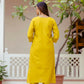 The52 Yellow Women's Gorgeous Embroidered work Viscose Gadhwal Fabric Straight Kurta, Pant and Dupatta Set - Swadesiicart