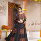 Black Viscose Rayon Thread Embroidery with mirror work Navratri Lehenga Choli with Dupatta - Raas