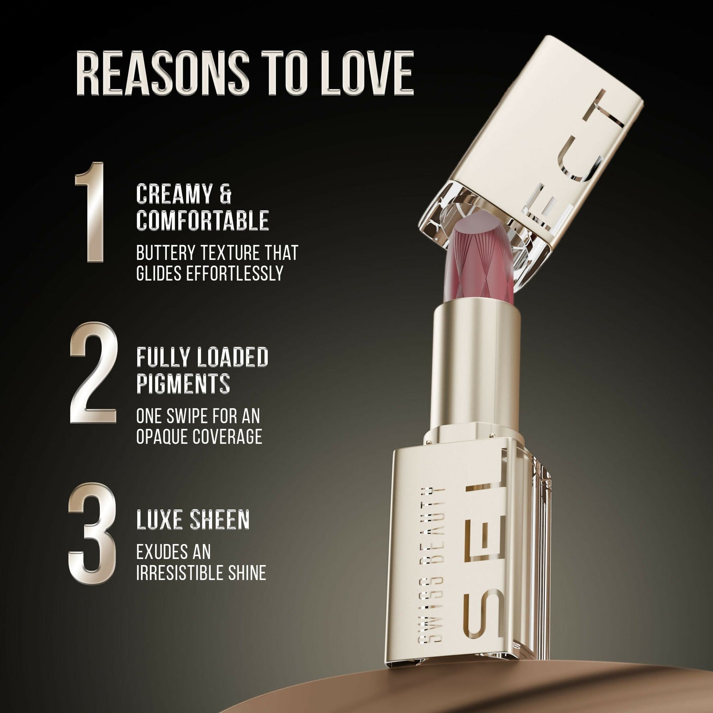 Swiss Beauty Select Creme Touch Hydrating Lipstick - 10 Pleasing Plum | Swadesiicart