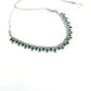 Mominos Fashion Johar Kamal Silver-Plated American Diamond Green Choker Set | Swadesiicart