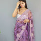 Vamsee Man Mohini Purple Organza Saree - Swadesiicart