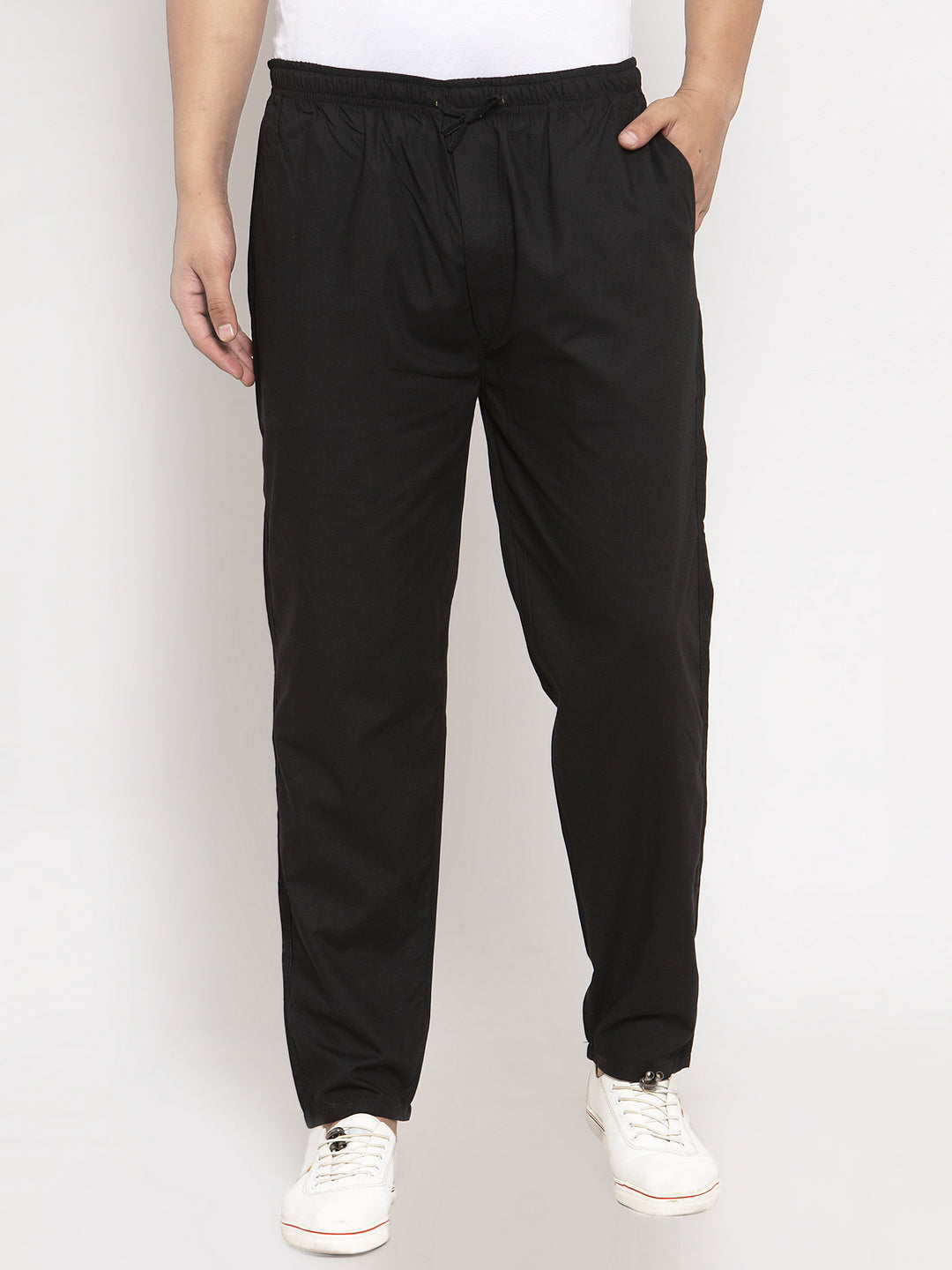 Jainish Men Black Solid Track Pants ( JOG 011Blackxxx ) - Swadesiicart