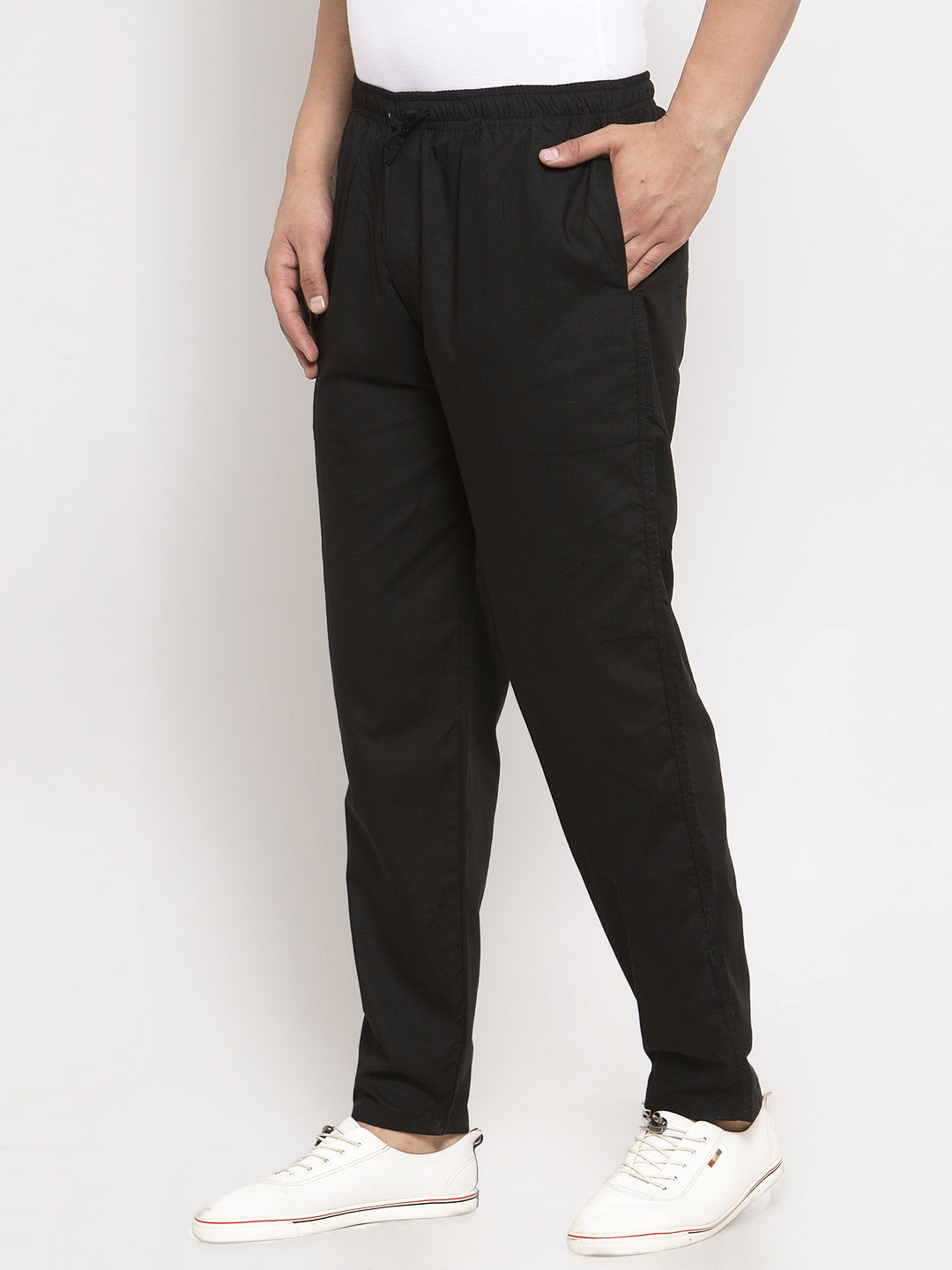 Jainish Men Black Solid Track Pants ( JOG 011Blackxxx ) - Swadesiicart