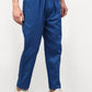 Jainish Men's Cotton Solid Track Pants - Blue - Swadesiicart