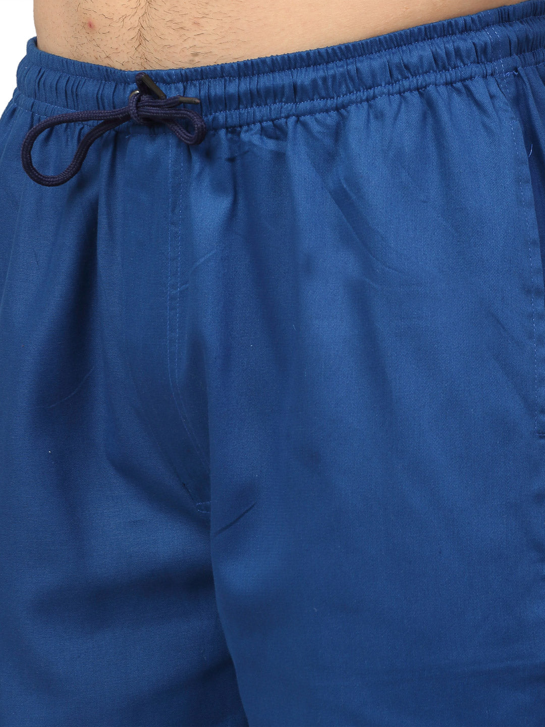 Jainish Men's Cotton Solid Track Pants - Blue - Swadesiicart