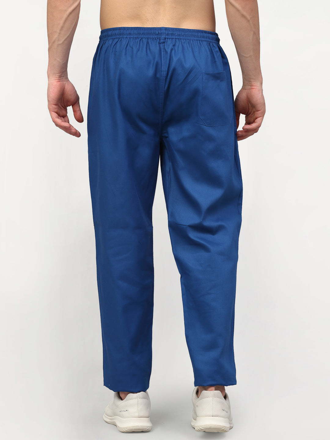 Jainish Men's Cotton Solid Track Pants - Blue - Swadesiicart