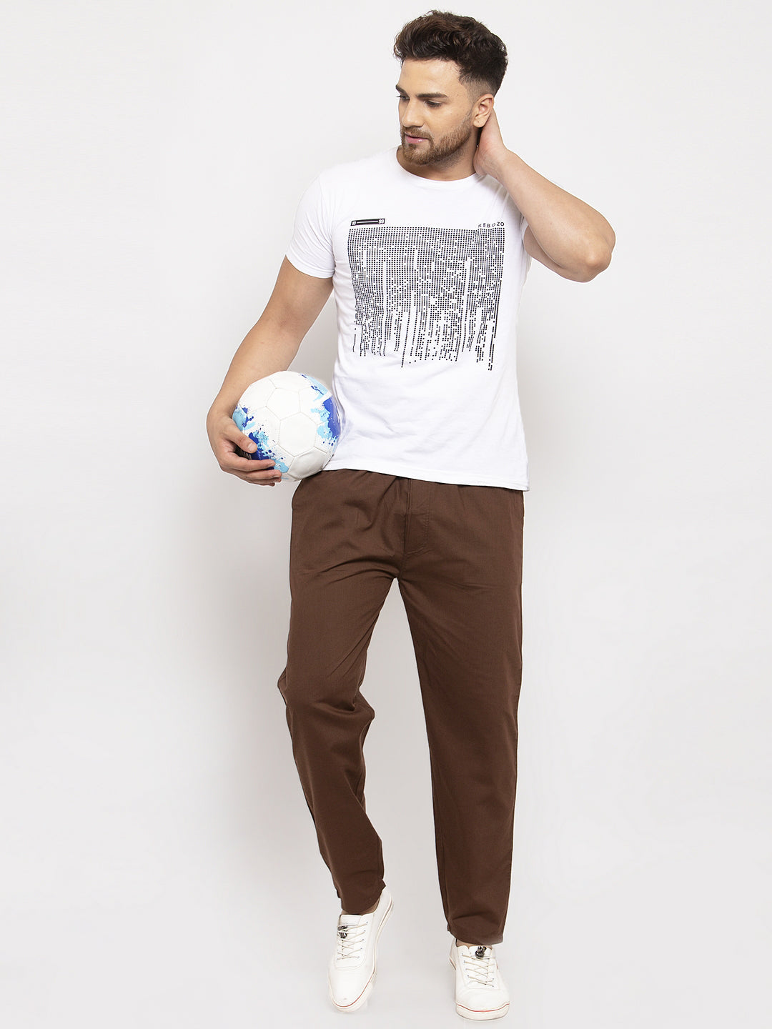 Jainish Men's Brown Solid Cotton Track Pants ( JOG 011Coffee ) - Swadesiicart