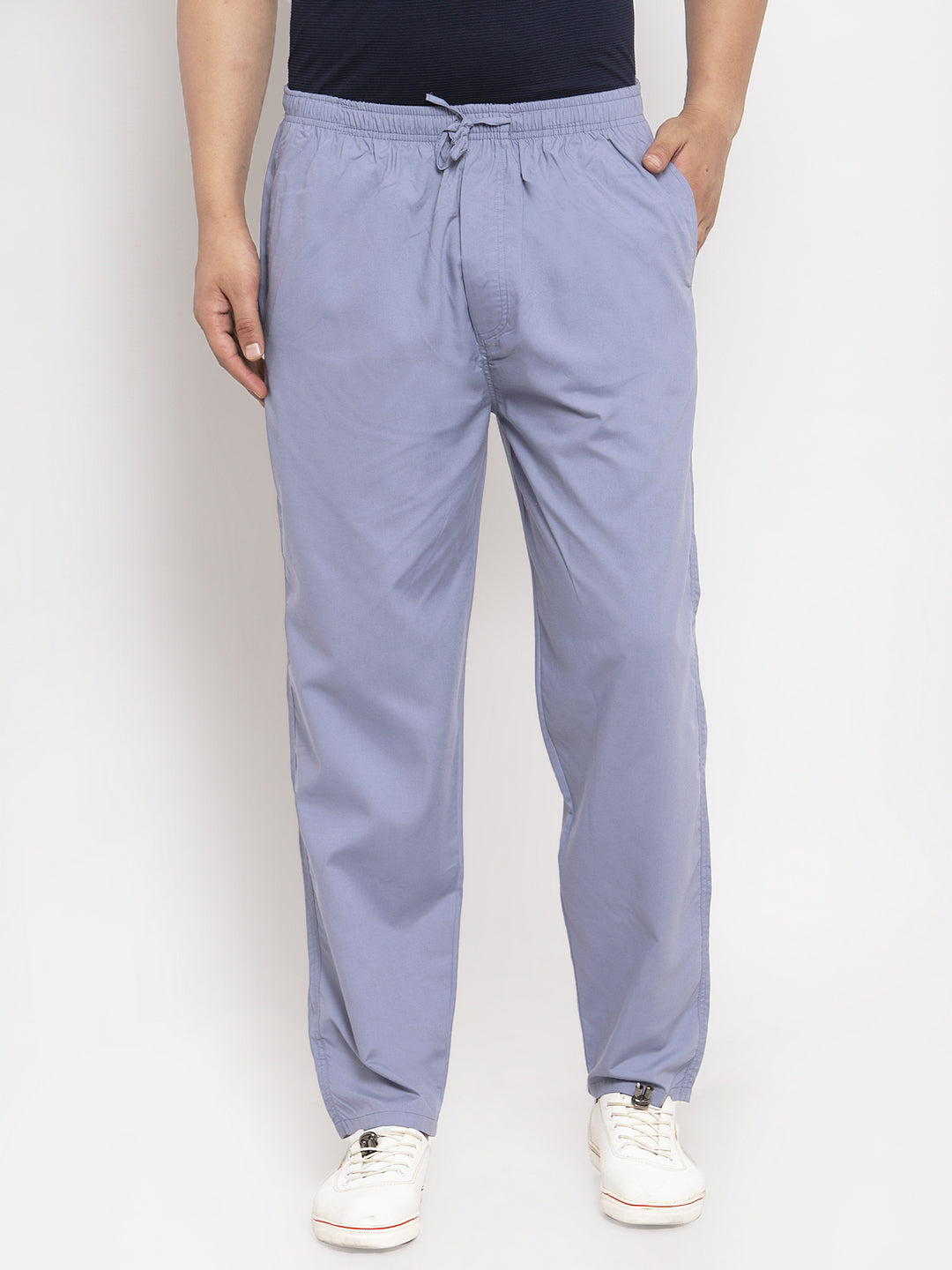 Jainish Men's Grey Solid Cotton Track Pants ( JOG 011Light-Grey ) - Swadesiicart