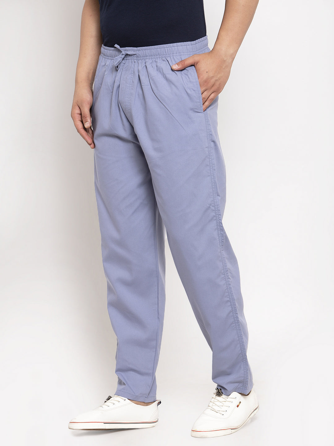 Jainish Men's Grey Solid Cotton Track Pants ( JOG 011Light-Grey ) - Swadesiicart