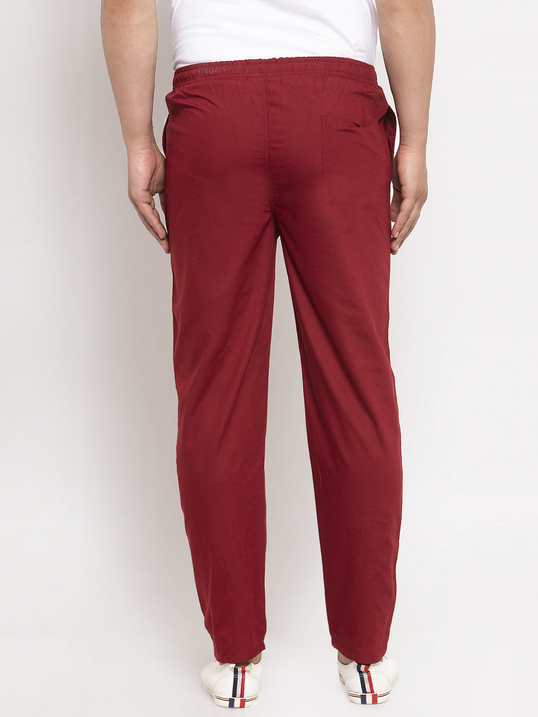Jainish Men's Maroon Solid Cotton Track Pants ( JOG 011Maroon ) - Swadesiicart