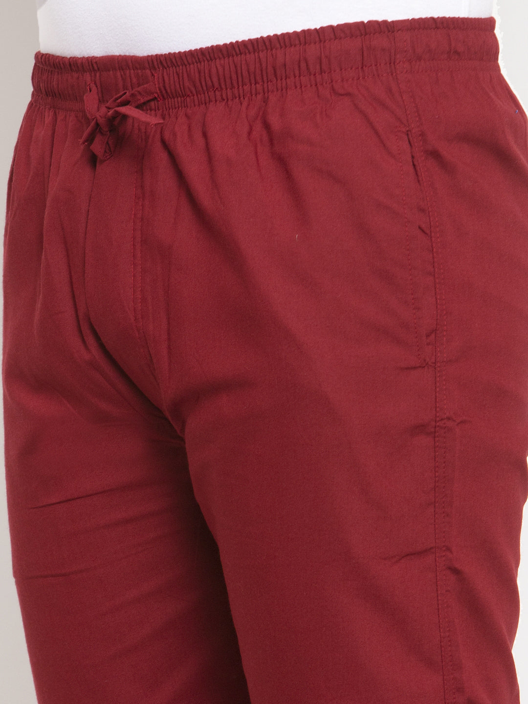 Jainish Men's Maroon Solid Cotton Track Pants ( JOG 011Maroon ) - Swadesiicart