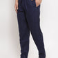 Jainish Men's Navy Blue Solid Cotton Track Pants ( JOG 011Navy ) - Swadesiicart