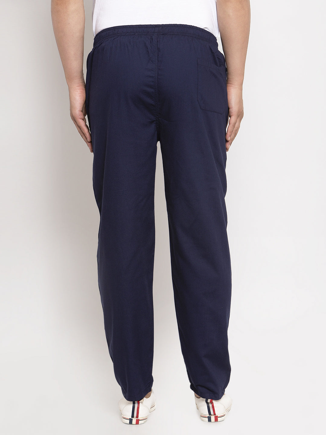 Jainish Men's Navy Blue Solid Cotton Track Pants ( JOG 011Navy ) - Swadesiicart