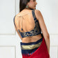 Amodini Designer Studio Women's Banarsi Brocade Sleeveless Blue Blouse