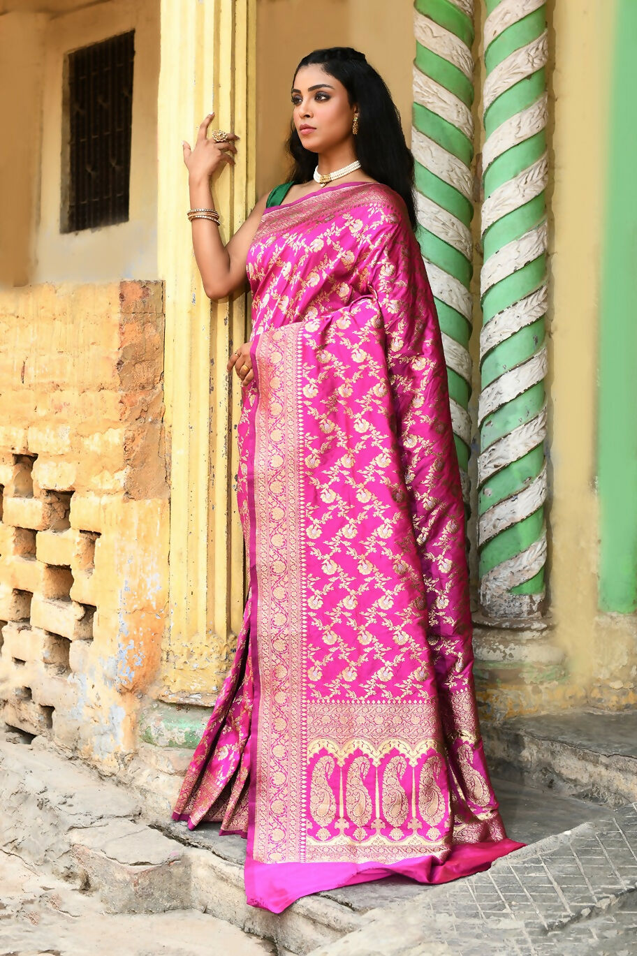 Joban Fashion Pink Soft Pure Handloom Banarasi Silk Saree | Swadesiicart