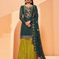 Myra Dark Green Heavy Embroidered Sharara Suit | Swadesiicart