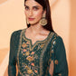 Myra Dark Green Heavy Embroidered Sharara Suit | Swadesiicart