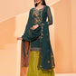 Myra Dark Green Heavy Embroidered Sharara Suit | Swadesiicart