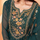 Myra Dark Green Heavy Embroidered Sharara Suit | Swadesiicart