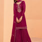 Myra Magenta Heavy Embroidered Sharara Suit | Swadesiicart