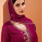 Myra Magenta Heavy Embroidered Sharara Suit | Swadesiicart