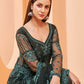 Myra Dark Green Butterfly Net Embroidery Anarkali | Swadesiicart