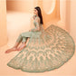 Myra Pista Green Butterfly Net Embroidery Anarkali | Swadesiicart