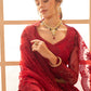 Vegaa Fashion Red Net Thread Work Wedding Lehenga - Swadesiicart