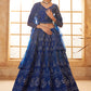 Vegaa Fashion Blue Net Thread Work Wedding Lehenga - Swadesiicart