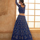 Vegaa Fashion Blue Net Thread Work Wedding Lehenga - Swadesiicart