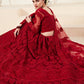Vegaa Fashion Red Net Embroidered Stonework Wedding Lehenga - Swadesiicart