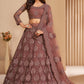 Vegaa Fashion Brown Net Embroidery Designer Lehenga Choli - Swadesiicart