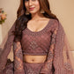 Vegaa Fashion Brown Net Embroidery Designer Lehenga Choli - Swadesiicart