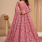 Vegaa Fashion Peach Net Embroidery Designer Lehenga Choli - Swadesiicart