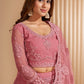 Vegaa Fashion Peach Net Embroidery Designer Lehenga Choli - Swadesiicart