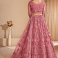 Vegaa Fashion Peach Net Embroidery Designer Lehenga Choli - Swadesiicart
