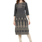 Ahalyaa Women Grey Printed Straight Kurta | Swadesiicart