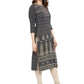 Ahalyaa Women Grey Printed Straight Kurta | Swadesiicart