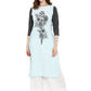 Ahalyaa Women Blue & Black Printed Straight Kurta | Swadesiicart