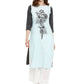Ahalyaa Women Blue & Black Printed Straight Kurta | Swadesiicart