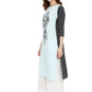 Ahalyaa Women Blue & Black Printed Straight Kurta | Swadesiicart