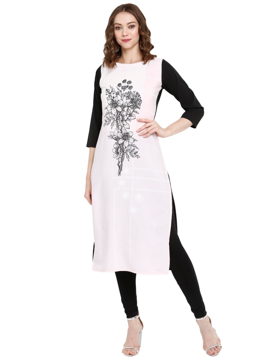 Ahalyaa Women Pink Printed Straight Kurta | Swadesiicart