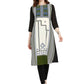 Ahalyaa Women Black & Cream-Coloured Printed Straight KurtI | Swadesiicart