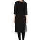 Ahalyaa Women Black & Cream-Coloured Printed Straight KurtI | Swadesiicart