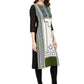 Ahalyaa Women Black & Cream-Coloured Printed Straight KurtI | Swadesiicart