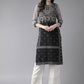 Ahalyaa Women's Black Straight Kurta | Swadesiicart