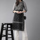 Ahalyaa Women's Black Straight Kurta | Swadesiicart